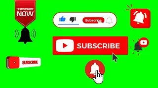 subscribe button with sound effect  | subscribe button and notification bell green screen
