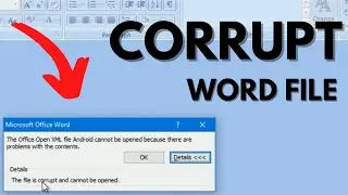 How to Corrupt a Word File on Purpose, so it won't open | 100% Working