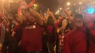 Celebrating in Madrid after Liverpool won The Champions League