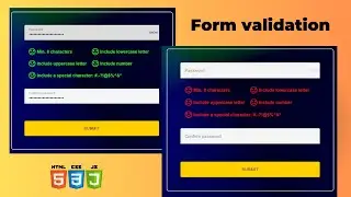 Form validation using Javascript on the client side | Password validation | For beginner's Project