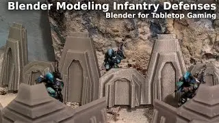Tabletop Infantry Barrier - Blender 2.8.3 for 3D Printing Terrain