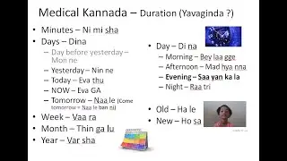 Medical Kannada K05 Duration time day week month year Conversation Language Doctor Patient