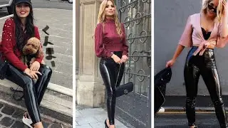 Beautiful And Fresh Latex Leggings Outfit Designs For Women | Skinny And Shiny Latex Leggings
