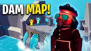 I Played the MODDED Dam Map in Gang Beasts!!