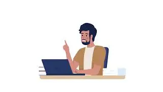 Animated man writing email