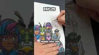 Day 25 Drawing EVERY Brawl Stars Skin - World Champion Gus