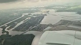 Cloudy Landing over Amsterdam - Boeing 787-10 Dreamliner - LAX-Amsterdam