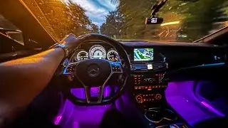 CUTTING UP IN BURBLE TUNED MERCEDES CLS550 POV (PURE SOUND)