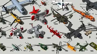 Crazy Looking Rotorcraft Type and Size Comparison 3D