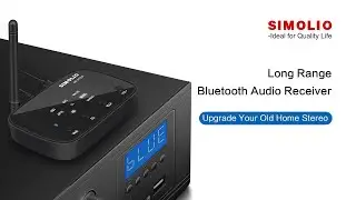 SIMOLIO Long Range HD Bluetooth Receiver with EQ (Music/Dialogue) & BT Codec Display