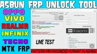 🔴Live Test Oppo,Vivo,Realme,Xiaomi,Infinix,Tecno,Pattern  Pin Frp Password Unlock Asbun Latest Tool