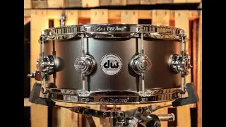 DW Collector's Satin Black Nickel Over Brass 5.5x14 Snare Drum