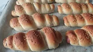 Sausage Buns Recipe | Bakery Style hot dog in a bun #Sausage