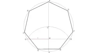 How to draw a regular heptagon inscribed in a circle