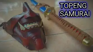 Masker Topeng samurai dari kulit asli