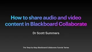 How to share audio and video content in Blackboard Collaborate