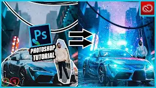 CYBERPUNK CITY - how to edit photos into a cyberpunk effect in photoshop