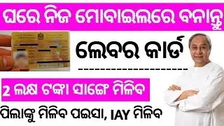 ଲେବର କାର୍ଡ ବା ଜବ କାର୍ଡ ବନାନ୍ତୁ l  labour card online apply odisha odia 2020