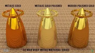 Metalic Gold, Metal Gold Polished & Mirror Polished Gold 3D Max Vray Material