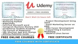 Udemy Free Courses With Free Certificate | Learn Advanced Skills | Special For Students #Udemycoupon