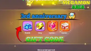 megamon Asia 3rd anniversary gift code 😍 | legendary Pokémon Clam for free s+++ 
