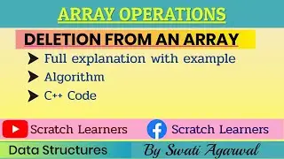 Deletion from an array|Code for Deletion in Array|Delete operation on array|C++ code Array Deletion