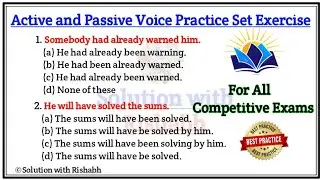 Active and Passive voice Practice set | Active and Passive voice exercise | Active and Passive voice