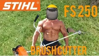 Brushcutter Stihl FS250 POV mowing hard grass