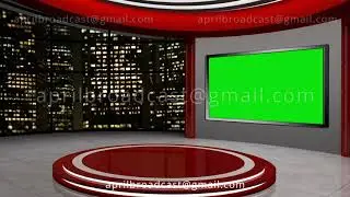 News TV Studio Set 56 - Virtual Green Screen Background Loop