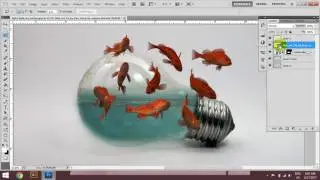 051_Photo Manipulation Water Splash with fishes  in Bulb By Nu Nu