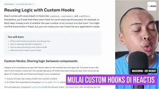 Mulai Menggunakan Custom Hooks React JS | Dev Insight | MauCoding