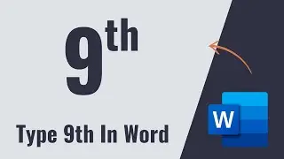 How To Type 9th In Word [Hindi]