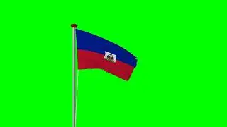 Haiti COUNTRY NATIONAL FLAG ANIMATED GREEN SCREEN EFFECT BACKGROUND VIDEO