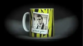 PERSONALISED PHOTO MUG YELLOW ZEBRA