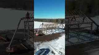 drone circles the majestic reclaimed timber frame project!