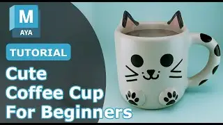 Purr-fectly Crafted Cat-Themed Coffee Mug in Maya & Substance Painter 🐱☕