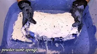 Purple dye + grey, purple and white powder + laundry gel 💜🩶🤍 Asmr squeezing sponge