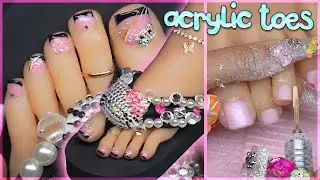 Transform those TOES!! | Easy Acrylic Black French Toe Nails DIY Y2K Retro