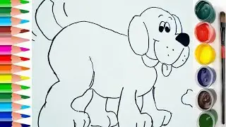 Bolalar uchun kuchukcha rasm chizish / How to draw a dog for kids / Как нарисовать собаку