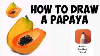 How to draw a Papaya | Digital art| papaya digital painting2023 | Artvista
