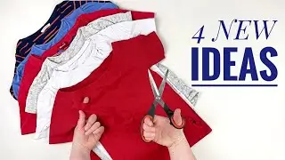 4 NEW IDEAS FROM OLD T-SHIRTS! GREAT WAY TO RECYCLE CLOTHES!