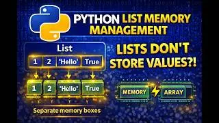 Python List Memory Management Explained | How Lists Store Data in Memory| Array Vs List