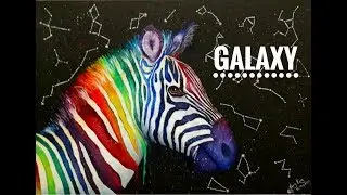 Painting a Zebra + Galaxy by Amy Kim- Pintando una Cebra + Galaxia