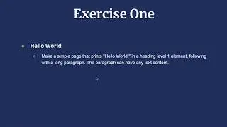 Exercise1 - Hello World! in HTML