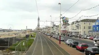 Blackpool Tram ride South Pier to Tower, a  1/6 real time ride along the promenade