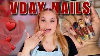 VALENTINES DAY FLORAL HARD GEL NAILS 🌹🥀  Builder Gel Nails Tutorial - LGNPro