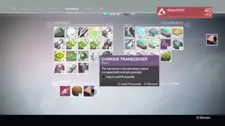 Destiny Curious transceiver codes!!