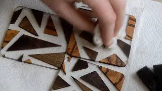 Making clear resin and hardwood coasters