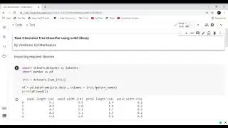 Task 6: Decision tree classifier using python scikit learn.