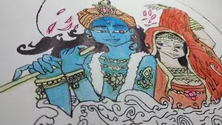how to draw lord radha krishna for jhulan yatra special,lord radha krishna #drawing #krishna #viral